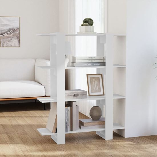 Frej Wooden Bookshelf And Room Divider In White