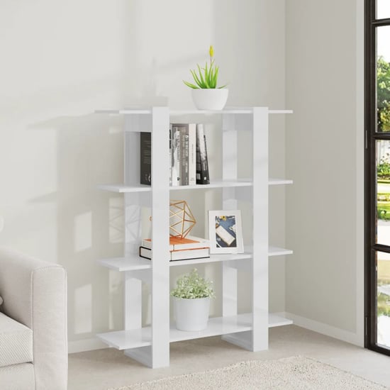 Read more about Frej high gloss bookshelf and room divider in white