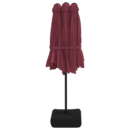 Fremont Double-Head Fabric Parasol In Bordeaux Red
