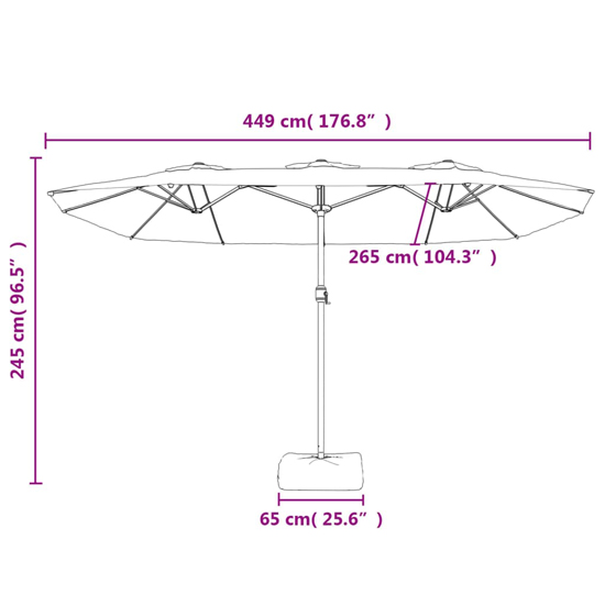 Fremont Double-Head Fabric Parasol In Bordeaux Red