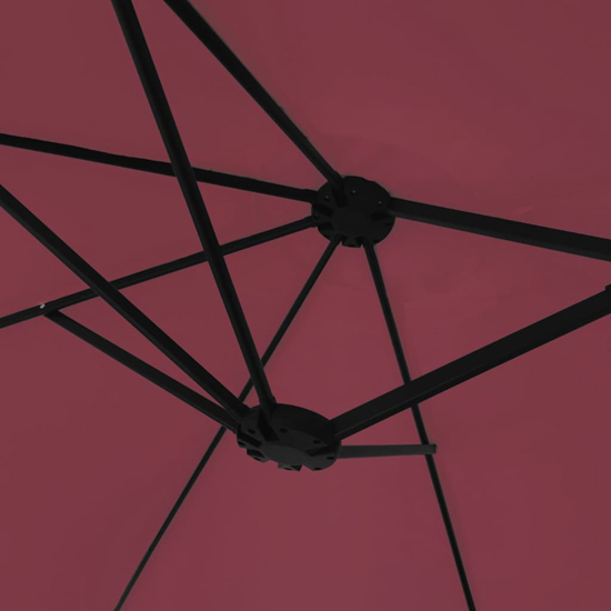 Fremont Double-Head Fabric Parasol In Bordeaux Red
