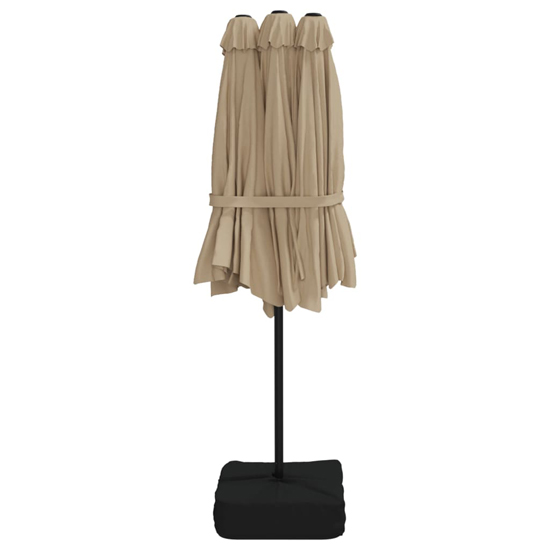 Fremont Double-Head Fabric Parasol In Taupe
