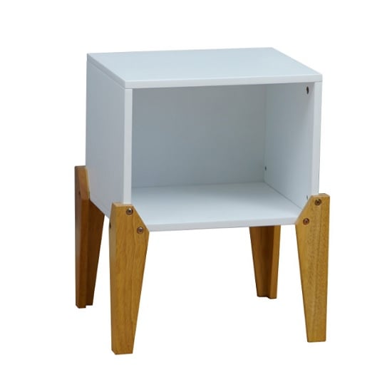 Product photograph of Fremont Contemporary Wooden Bedside Table In White from Furniture in Fashion