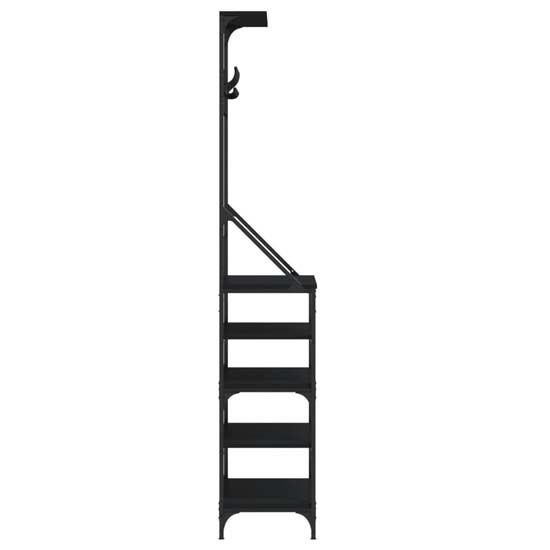 Fremont Wooden Coat Stand With 4 Shelves In Black