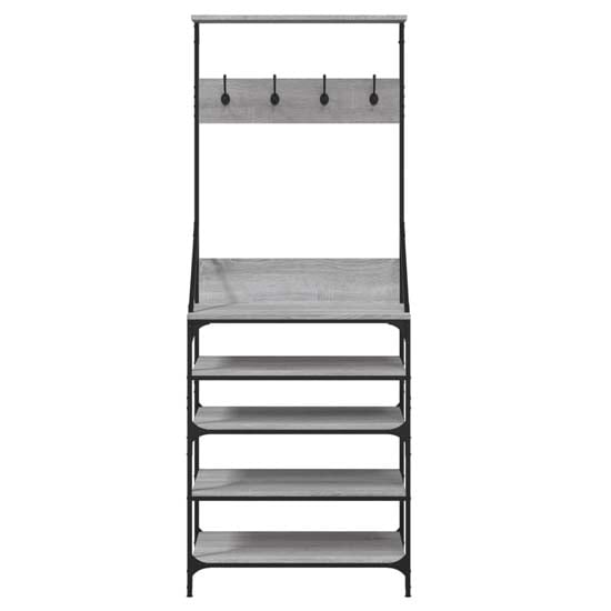 Fremont Wooden Coat Stand With 4 Shelves In Grey Sonoma Oak