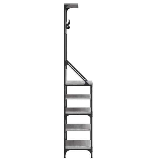 Fremont Wooden Coat Stand With 4 Shelves In Grey Sonoma Oak