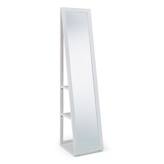 Fanning Storage Dressing Cheval Mirror In White