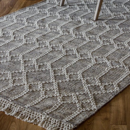 Frescot Cotton Fabric Rug In Beige