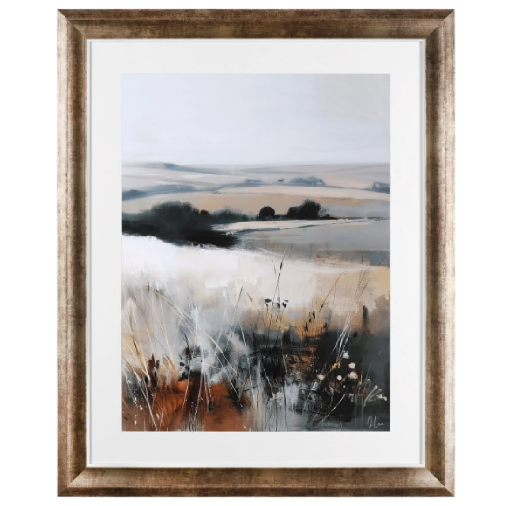 Fresno Large Wooden Aura Wall Art In Bronze Frame
