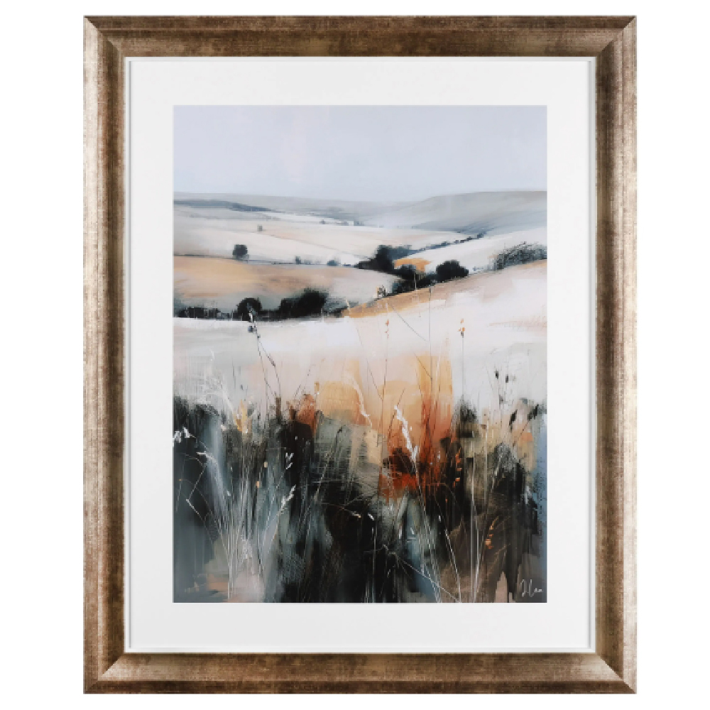 Fresno Large Wooden Blaze Wall Art In Bronze Frame