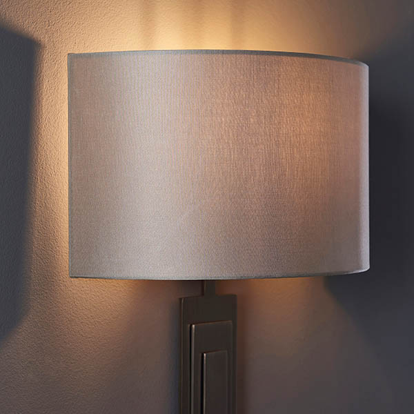 Fresno Fabric Wall Light In Brushed Bronze