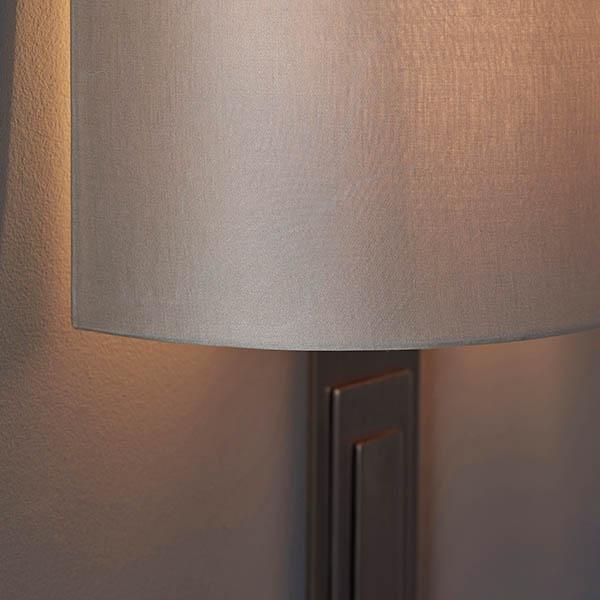 Fresno Fabric Wall Light In Brushed Bronze