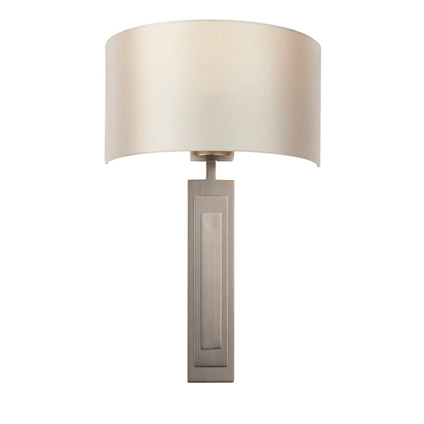 Fresno Fabric Wall Light In Brushed Bronze