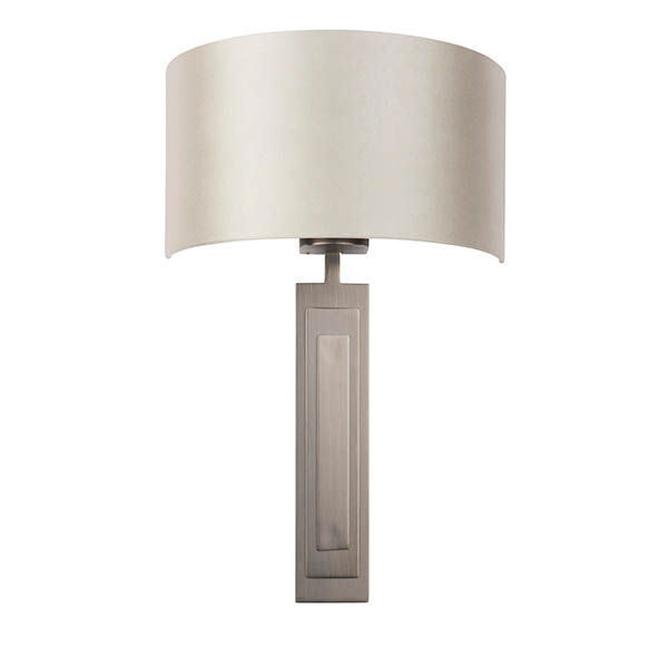 Fresno Fabric Wall Light In Brushed Bronze
