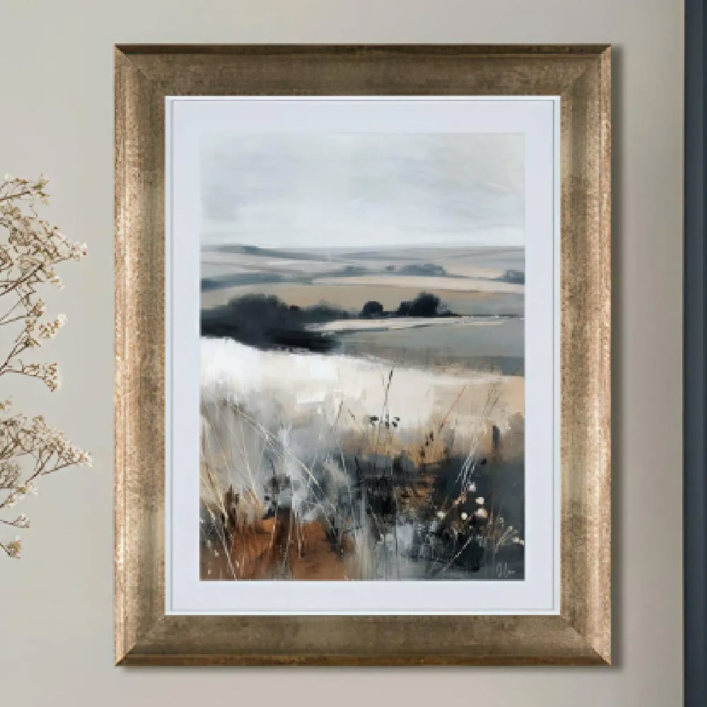 Fresno Small Wooden Aura Wall Art In Bronze Frame