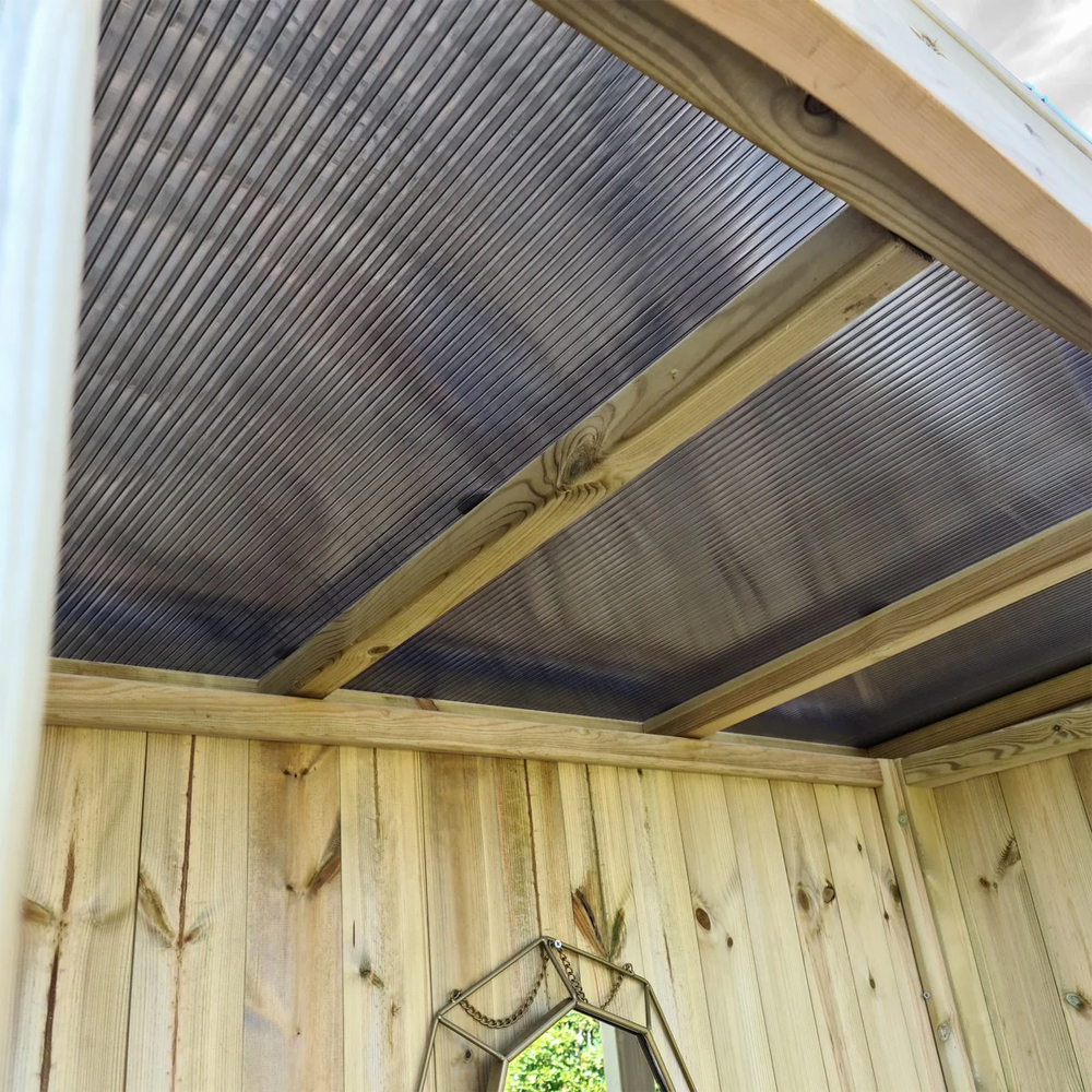Fresta Garden Wooden 3 Seater Arbour in Natural