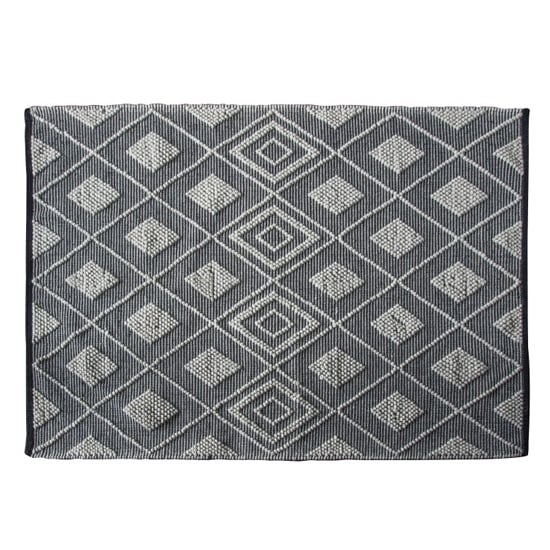 Freya Extra Large Fabric Upholstered Rug In Black Natural