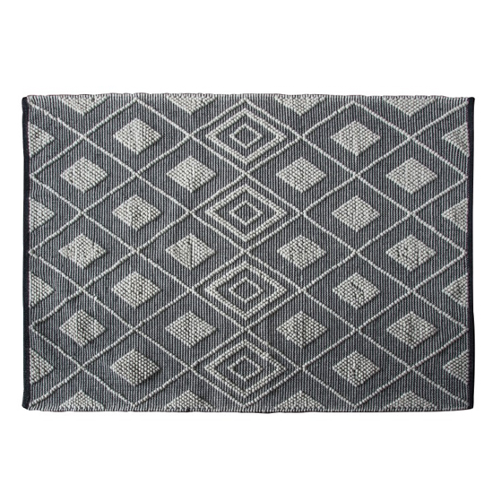 Freya Extra Large Fabric Upholstered Rug In Black Natural
