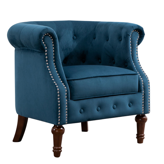 Freya Fabric Upholstered Accent Chair In Blue_3