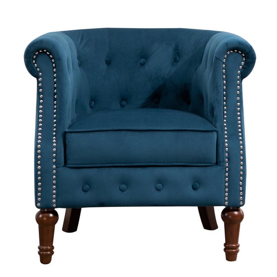 Freya Fabric Upholstered Accent Chair In Blue_4