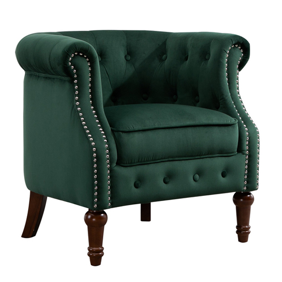 Freya Fabric Upholstered Accent Chair In Green_3