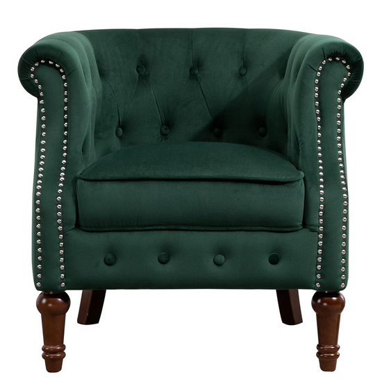 Freya Fabric Upholstered Accent Chair In Green_4