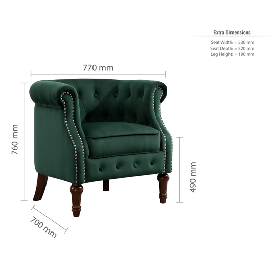 Freya Fabric Upholstered Accent Chair In Green_5