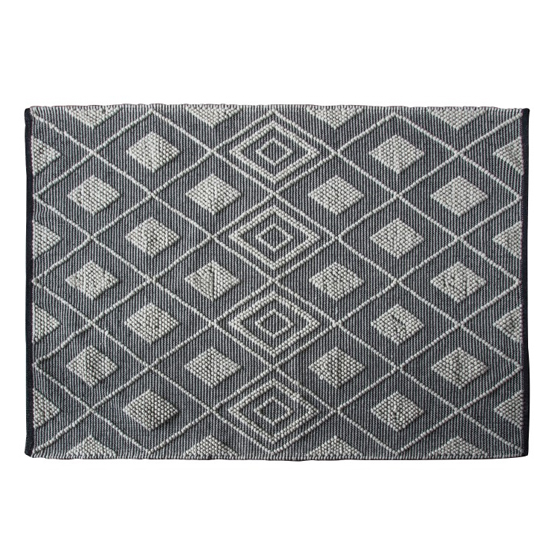 Freya Small Fabric Upholstered Rug In Black Natural