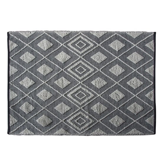 Freya Small Fabric Upholstered Rug In Black Natural