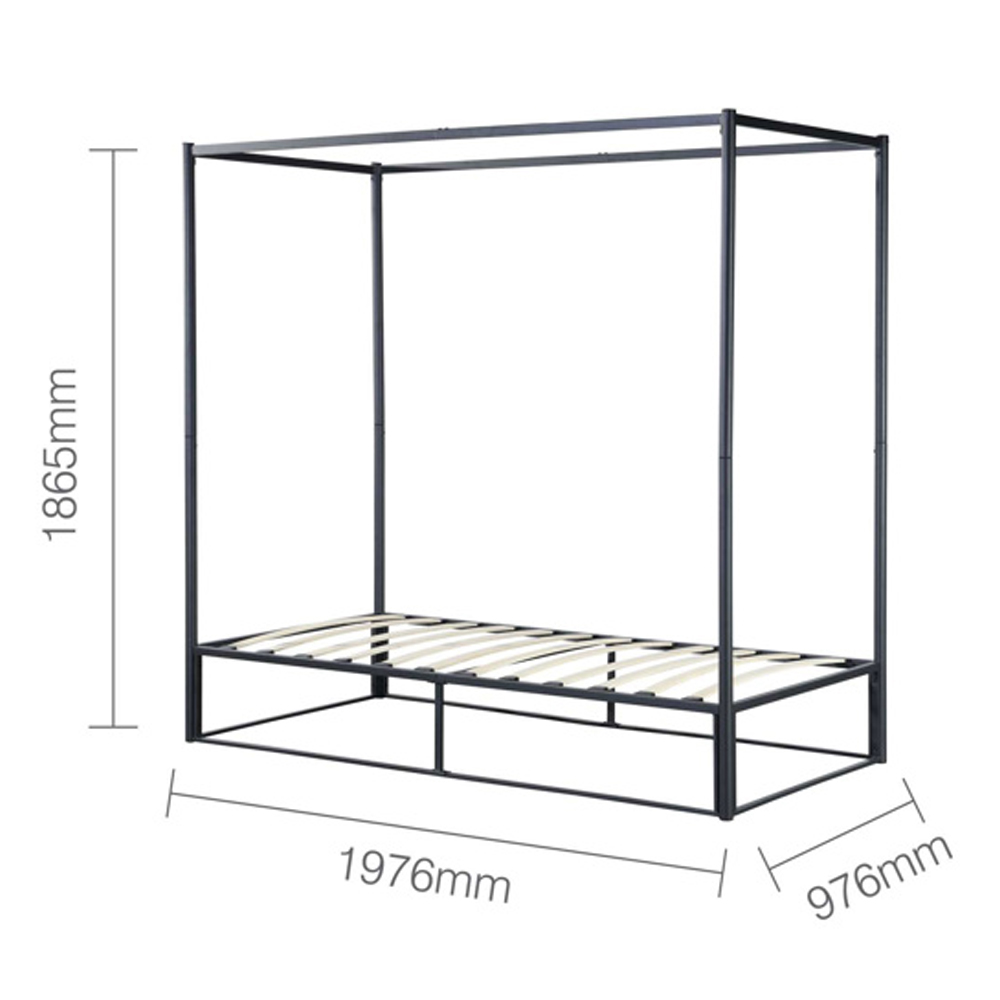 Friant Metal Single Bed In Black
