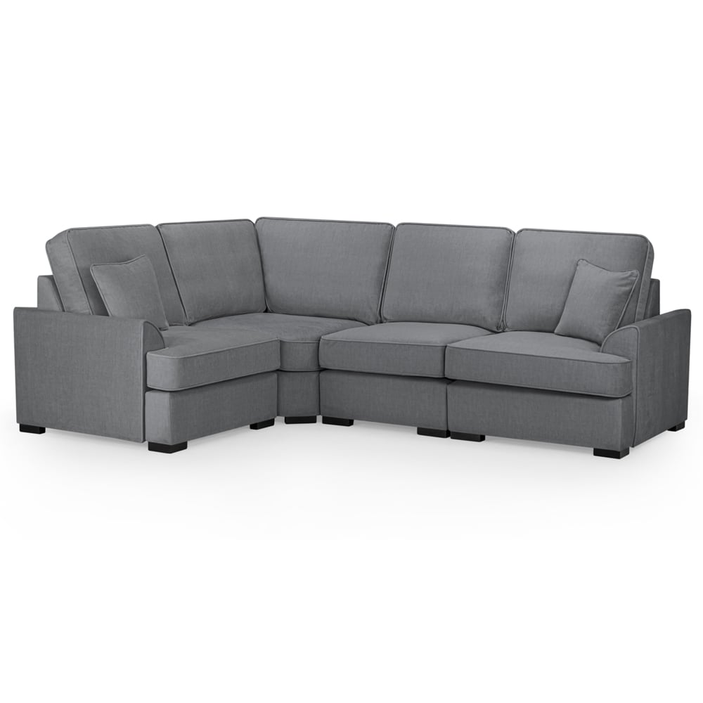 Frisco Fabric Left Hand Corner Sofa In Grey