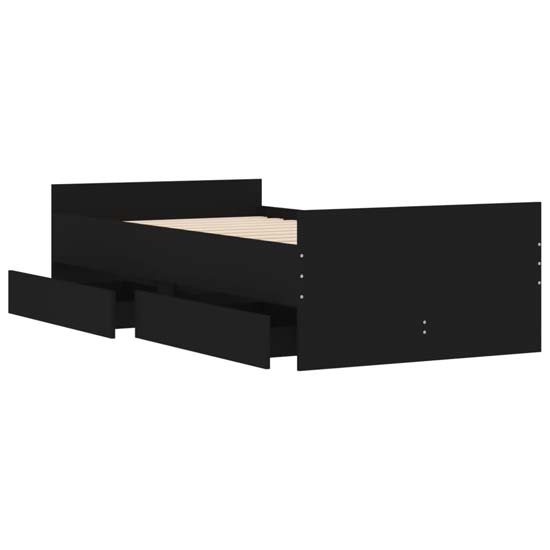 Frisco Wooden Single Bed With Drawers In Black
