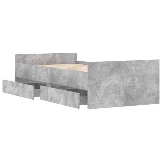 Frisco Wooden Single Bed With Drawers In Concrete Effect