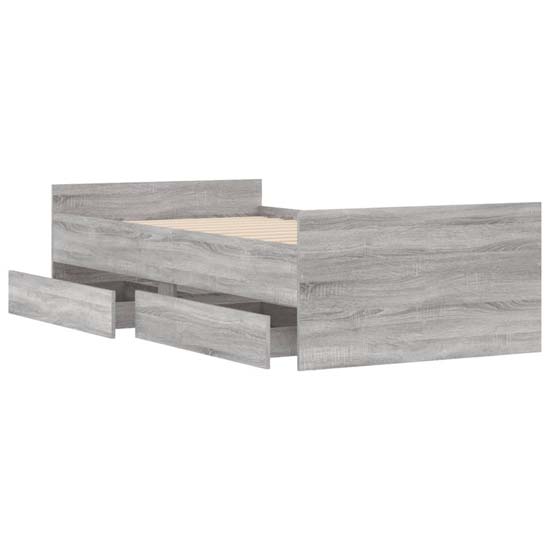 Frisco Wooden Single Bed With Drawers In Grey Sonoma Oak