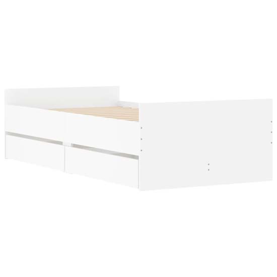 Frisco Wooden Single Bed With Drawers In White