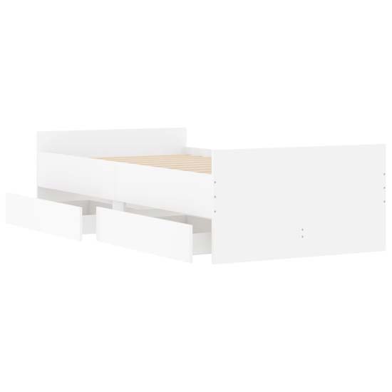 Frisco Wooden Single Bed With Drawers In White