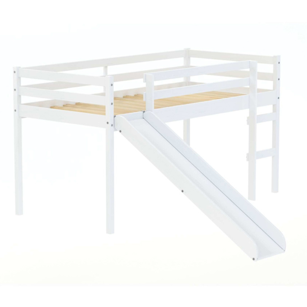 Frisco Wooden Mid Sleeper Bunk Bed With Slide In White