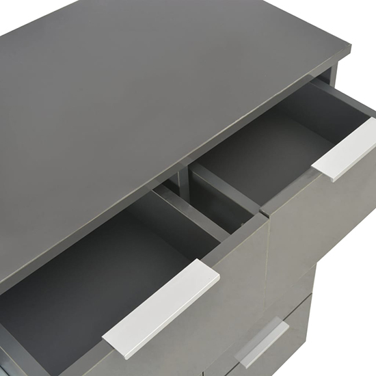 Friso High Gloss Chest Of 8 Drawers In Grey