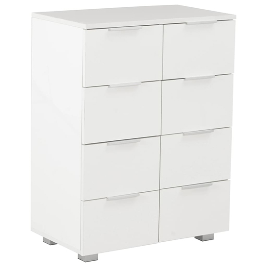 Friso High Gloss Chest Of 8 Drawers In White