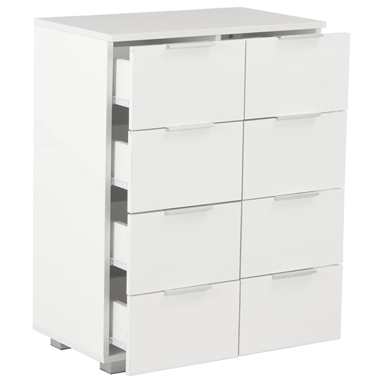 Friso High Gloss Chest Of 8 Drawers In White