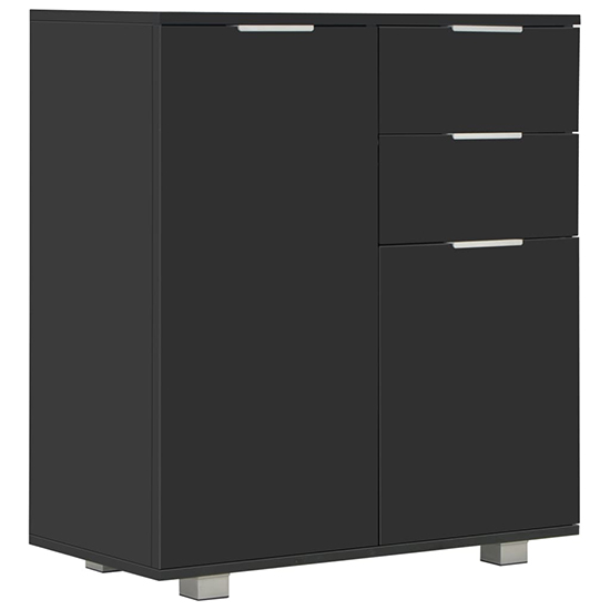 Friso High Gloss Sideboard With 2 Doors 2 Drawers In Black
