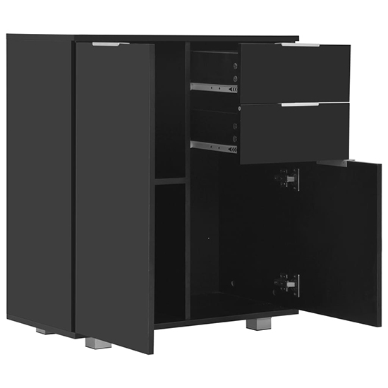 Friso High Gloss Sideboard With 2 Doors 2 Drawers In Black