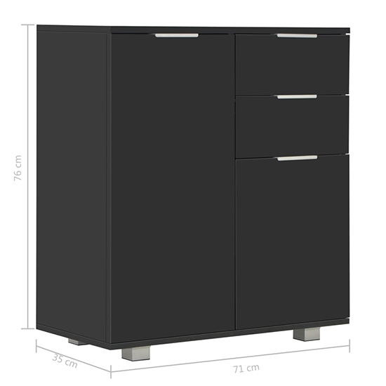Friso High Gloss Sideboard With 2 Doors 2 Drawers In Black