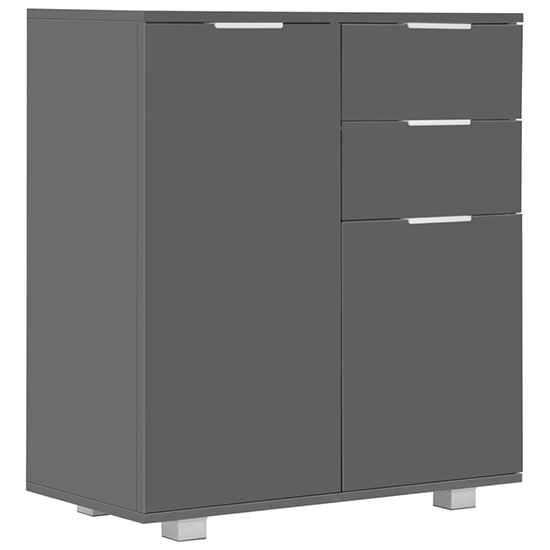 Friso High Gloss Sideboard With 2 Doors 2 Drawers In Grey_2