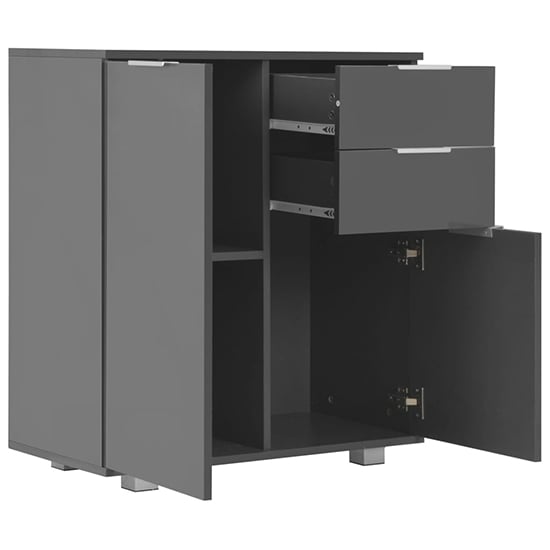 Friso High Gloss Sideboard With 2 Doors 2 Drawers In Grey