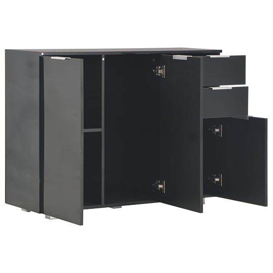 Friso High Gloss Sideboard With 3 Doors 2 Drawers In Black_3