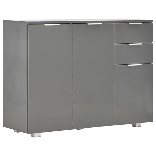 Friso High Gloss Sideboard With 3 Doors 2 Drawers In Grey_2