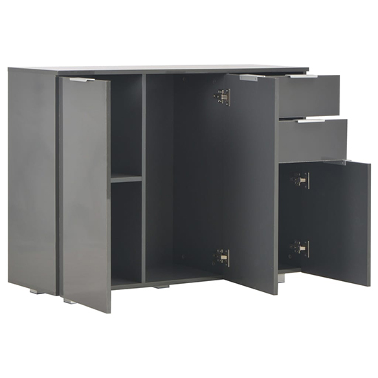 Friso High Gloss Sideboard With 3 Doors 2 Drawers In Grey_3