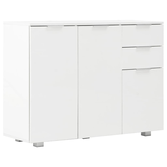 Friso High Gloss Sideboard With 3 Doors 2 Drawers In White_2