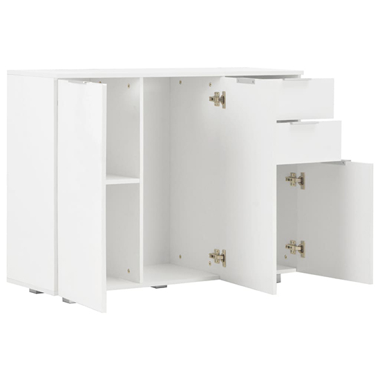 Friso High Gloss Sideboard With 3 Doors 2 Drawers In White
